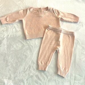 Baby CashSoft Sweater Outfit Set             ColorDull rose pink 0-3 months